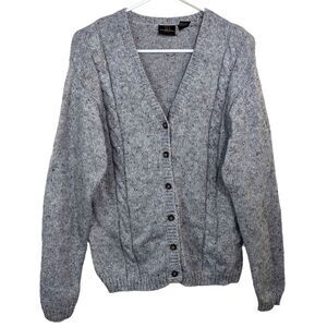 Vintage Jenny Buchanan Cardigan Sweater Grandpa Button Front Knit Medium